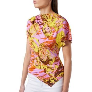 Pinko MIRMIADE Jersey shirt Chemical Sea Print, Nh6_multi. roze/geel, M