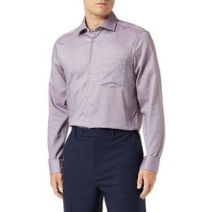 Seidensticker Heren Regular Fit shirt met lange mouwen, donkerrood, 38 EU, donkerrood, 38