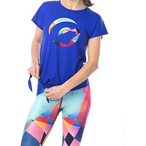 Gipara Frida Sportshirt voor dames, met korte mouwen voor workout, yoga, hardlopen, vochtregulatie, ademend weefsel, marineblauw en roze, marineblauw/roze, M