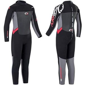 Osprey Jongens volledige lengte 5 mm winter natsuit, kinderen neopreen surfen bodyboarding natsuit, herkomst, rood, MT