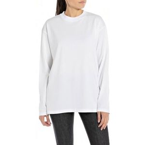 Replay Oversized shirt met lange mouwen voor dames, 001, wit, L