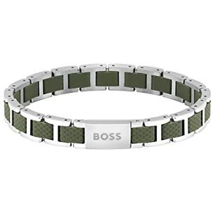 BOSS Sieraden Heren SARKIS B Collection Link armband Roestvrij staal - 1580367, Eén maat, Siliconen, Geen edelsteen