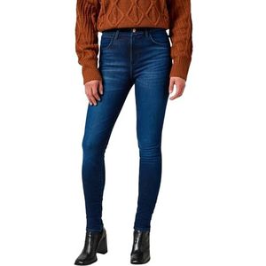 Wrangler Hoge skinny jeans voor dames, zonnewende blauw, 29W x 30L, Zonnewende Blauw, 29W / 30L