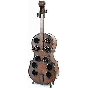 Decorative 10 Bottle Wooden Cello Shaped Wine Rack 53 Inch Floor Violin