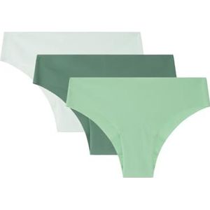 Women'Secret Pack Braziliaanse slipjes Pack My Everday Colors ondergoed 3 voor dames, groene print, XS