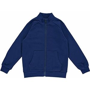 Fred's World by Green Cotton Jongens Zip Jacket Cardigan Sweater, blauw (deep blue), 140 cm