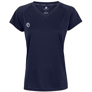STARK SOUL Dames Sport Shirt Fitness T-Shirt Vital, Korte Mouw Functioneel shirt, Ademend Sneldrogend Trainingsshirt, marineblauw, XL
