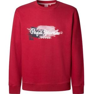 Pepe Jeans TREY CREW Sweatshirt voor heren, rood (RUGBY ROOD), S, Rood (Rugby Rood), S