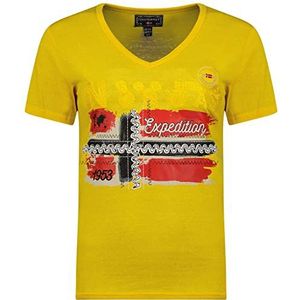 Geographical Norway Jinny Lady T-shirt voor dames, Geel, XL
