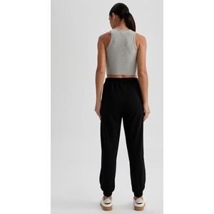 DeFacto Joggingbroek voor dames, standaard dunne stoffen broek, jogger fit, zwart, XL