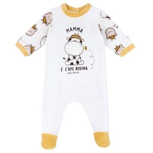 Chicco, Rompertje van chenille met voet, pyjama voor baby's en peuters, uniseks kinderen, Wit, 6 Maanden
