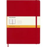 Moleskine Classic Ruled Paper Notebook, Hard Cover and Elastic Closure Journal, Color Scarlet Red, Size Extra Large 19 x 25 cm, 192 Pages