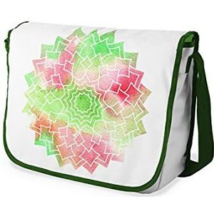 Bonamaison Digitaal bedrukte Messenger schooltas met kaki riem voor meisjes en jongens, boodschappentassen voor scholieren, schoudertassen, grootte: 29x36 cm