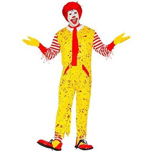 Widmann 29313 29313 kostuum McKiller Clown, overall, kousen zonder voeten, sjaal, themafeest, Halloween, heren, meerkleurig, L