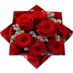 HEKU 100 servetten, 3-laags, 33 x 33 cm, rode rozen, absorberend en praktisch verpakt, brede keuze, ideaal voor speciale gelegenheden