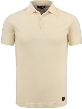 Key Largo - INDUSTRY - T-shirt - Crème - Jersey, Polokraag, Kwartmouw