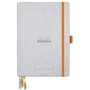 Rhodia 118771C GoalBook (DIN A5, 14,8 x 21 cm, 120 vellen, stippenlijning, 90 g, elegant en praktisch), 1 stuk, zilver