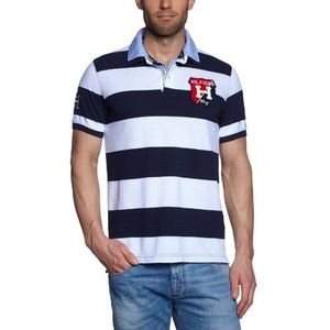 Tommy Hilfiger Herenpoloshirt, gestreept Connecticut STP Polo S/S SF / 0887831498, blauw (403 Midnight/Classic White), 54