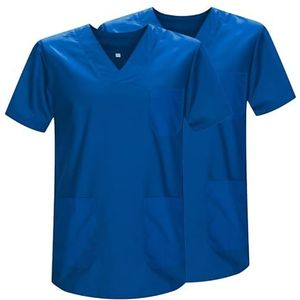 MISEMIYA - Verpakking van 2 stuks, unisex, gezondheidsuniformen, uniform, medische uniform, ref. 817 x 2, Blauw 37 21, 5XL