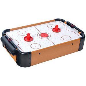 Mini Air Hockeytafel met accessoires, airhockeytafel, speelveld, schuiven, pucks en doelteller, tafelspel voor groot en klein hout