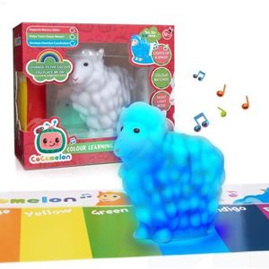 WOW! STUFF Musical CoComelon Sheep verandert in bijpassende kleuren, speelt kinderrijm | Nachtlampje Slaapfopspeen Mode | Voorschools educatief speelgoed | Meisjes en jongens 2-5