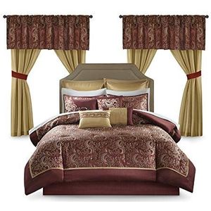 Madison Park Down Alternative Hypoallergeen All Season Bedding-Set, Polyester, Rood, Queen