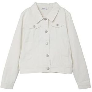 NAME IT Girl's NKFREJA DNM Jacket 4160-YF NOOS jas, helder wit, 98, wit (bright white), 98 cm