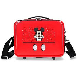 Disney Mickey It's a Mickey Thing Toilettas, aanpasbaar, met rode schoudertas, 29 x 21 x 15 cm, stijf, ABS 9,14 l