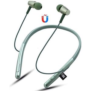 Cabben Draadloze high-resolution in-ear hoofdtelefoon, geüpgraded draadloze hoofdtelefoon met Bluetooth 5.0, nekband design (Bluetooth, headset-functie) perfecte headset voor sport (groen)