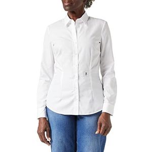 Seidensticker Strijkvrije, getailleerde hemdblouse voor dames voor een vrouwelijk silhouet en optimaal draagcomfort — lange mouwen — 100% katoen, wit (wit 01), 42