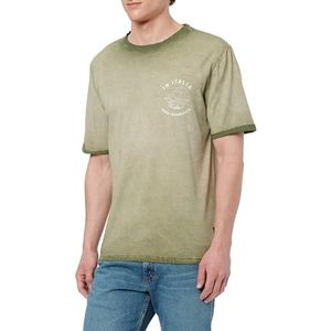 Key Largo - PAZZO - Shirt - Donkergroen/Zwart/Wit - Jersey, Ronde Hals, Slanke Pasvorm, Kwartmouw