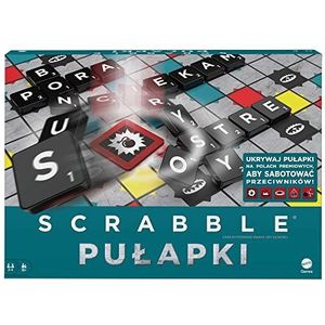 Scrabble Traps Woordbordspel met vallen, activeringstegels, tegelrekken en tassen, cadeau voor tieners en volwassenen, voor een gezellige spelletjesavond, vanaf 10 jaar HMK73