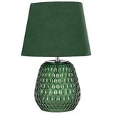 Pauleen 48157 Crystal Velvet tafellamp stoffen kap fluweel tafel lamp van glas groen max40W E14 groen 230V glas/stof