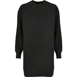 Urban Classics Oversized Rib Crewneck Dress, damesjurk in T-shirtstijl en oversized look van katoen, verkrijgbaar in meerdere kleuren, maten XS-5XL, zwart, 5XL