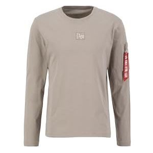 ALPHA INDUSTRIES Label LS HC T-shirt voor heren, 679-vintage zand, 3XL