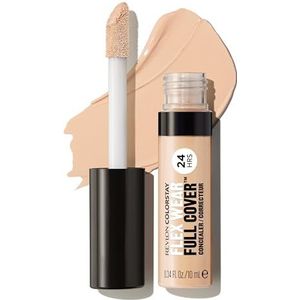 Revlon ColorStay Flex Wear Full Cover, concealer met hoge dekking, doordrenkt met hyaluronzuur en vitamine E, flexibele en langdurige textuur, 015 Light, 10 ml.