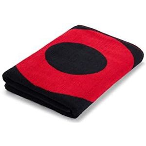 HUGO Heren TowelCorporateLogo badhanddoek van biologisch katoen met rood logo zwart stuk