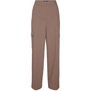 Bestseller A/S Dames VMZELDA HR Straight Cargo Pant NOOS broek, Brown Lentil, 42/30, Brown Lentil, 42W x 30L