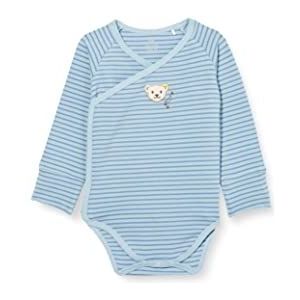 Steiff Unisex baby wikkelbody lange mouwen GOTS onderhemd, CELESTIAL BLUE, 80
