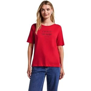 STREET ONE - T-shirt - Glory Red - Met Belettering - Korte Mouwen