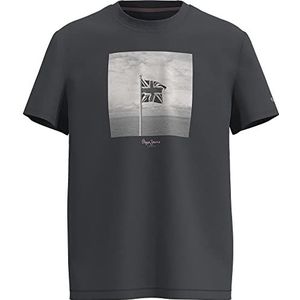 Pepe Jeans Alfred T-shirt heren, Zwart (vervaagd), XS