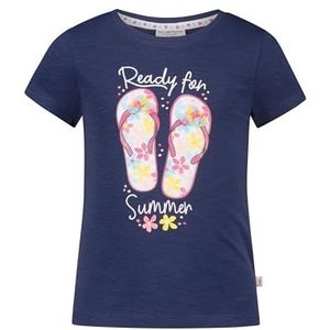 SALT AND PEPPER BY KIDS PARK Meisjes T-shirt met Flip Flop Print en Stickmotief, Marineblauw (True Navy), 92-98 meisjes, Marineblauw (True Navy), 92/98 cm