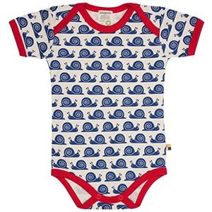 loud + proud Uniseks babybody met korte mouwen, met print slak, GOTS-gecertificeerd T-shirt, ultra marine, 62/68 cm
