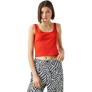 Koton Tanktop voor dames, spaghettibandjes, vierkante hals, rood (401), XS