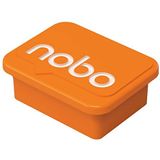 Nobo Magneten van kunststof voor magnetische whiteboards, 4 stuks, Dry Wipe, 18 x 22 mm, oranje, 1905327