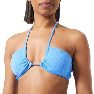 Koton Dames Tissued Bikini Top Tie Neck Shirred Swim Wear, blauw - mint (1 bm), 38