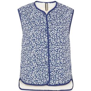 camel active - Bodywarmer - Blauw - Met Bloemenprint