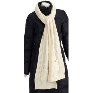 Tommy Hilfiger MIA CABLE SCARF E48E800841 damessjaal, maat Onesize, wit (SNOW WHITE 118)