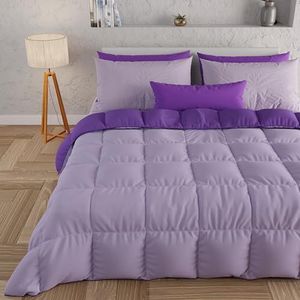PETTI Artigiani Italiani, Dekbedden, warm en zacht dekbed, microvezel dekbed, 100% Made in Italy, microvezel, pruim, enkel (150x260 cm)