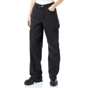 Bestseller A/S Pcjoella Cargo Pants Black Bc Jeans voor dames, zwart denim, S
